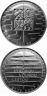 200 koruna coin Entry into the Schengen Area | Czech Republic 2008