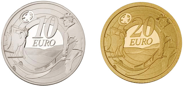 Irko pamětní mince 2009 euro 80th Anniversary of Ploughman´s Banknotes Launch