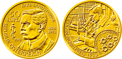 50 Euro Karl Landsteiner Celebrated Pysicians of Austria