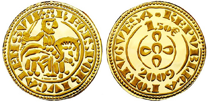 Morabitino 1,5 euro coin commmorative Réplica da Moeda de D.Sancho I O Morabitino – 2009