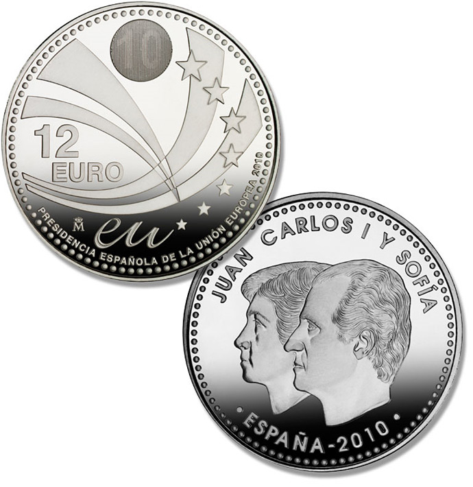 Spain 12 euro coin  Presidancy EU 12 euro Spain's Presidency of the E.U. Presidencia Española de la UE - 2010