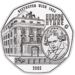 5 euro coin The European Anthem-Ludwig van Beethoven  | Austria 2005