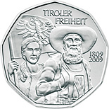 5 euro coin Tyrolean Resistance Fighters 1809 | Austria 2009