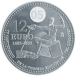 12 euro coin 4th centenary of the publication of Cervantes' Quixote | Spain 2005