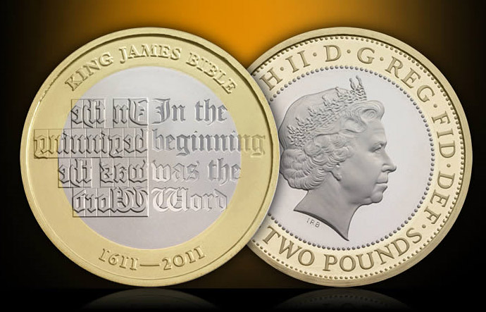 The 2011 UK £2 King James Bible 