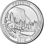 25 cents coin Yosemite National Park, CA  | USA 2010